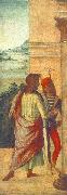 Lorenzo Costa Two Young Man at a Column Spain oil painting artist